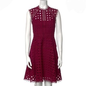 Pearl Lela Rose burgundy eyelet dress, size 0, nwot